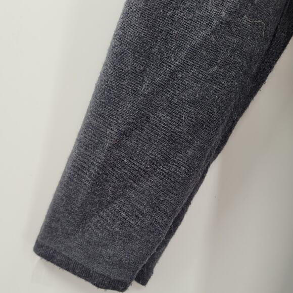 Calvin Klein Gray Knit Whimsy Goth Ruffle Skirt Midi Bodycon Sweater Dress - Picture 10 of 14